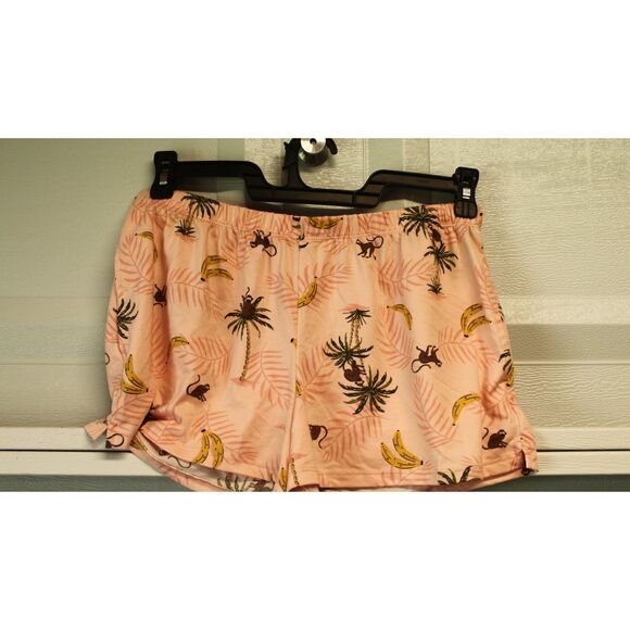 JOYSPUN Pink Sleeping Shorts Palm Tree Pattern Size M - Picture 1 of 3